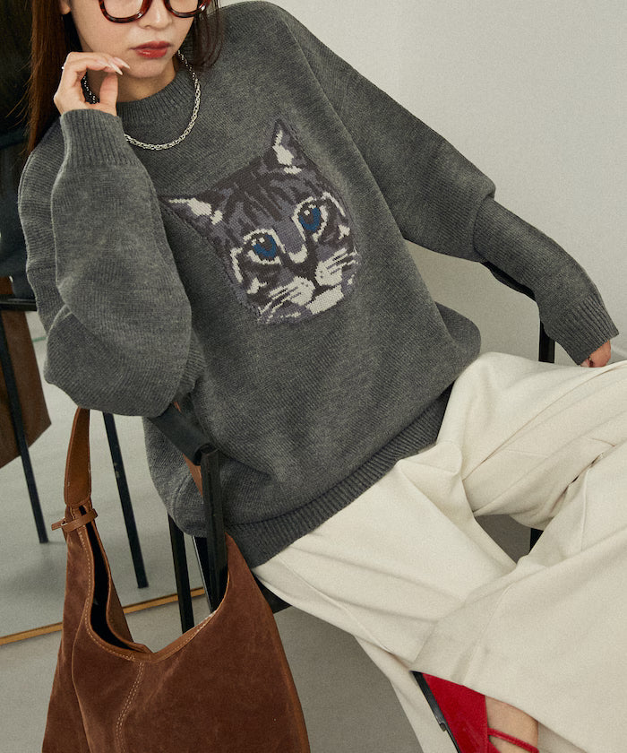 Various Cat Design Knit Limited Edition - Dark Gray
