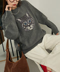 Various Cat Design Knit Limited Edition - Dark Gray
