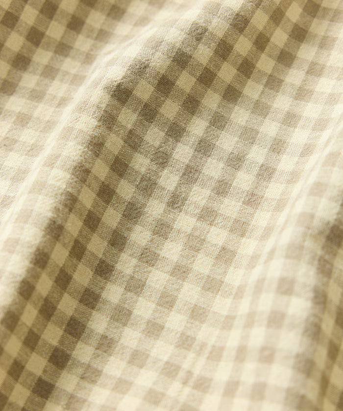 LINEN COTTON OPEN COLLAR SHIRT【Compatible with setups】