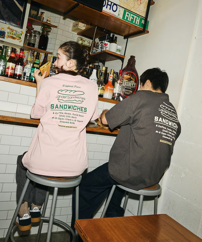 LANDER SANDWICHES×FREAK'S STORE/Lander Limited Edition Big Silhouette Back Print Crew Neck T-Shirt 【Limited Release】