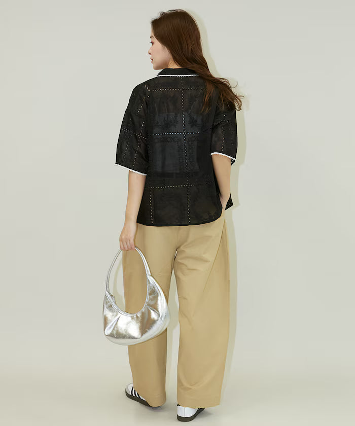 Pico race lace color collar lace shirt limited edition
