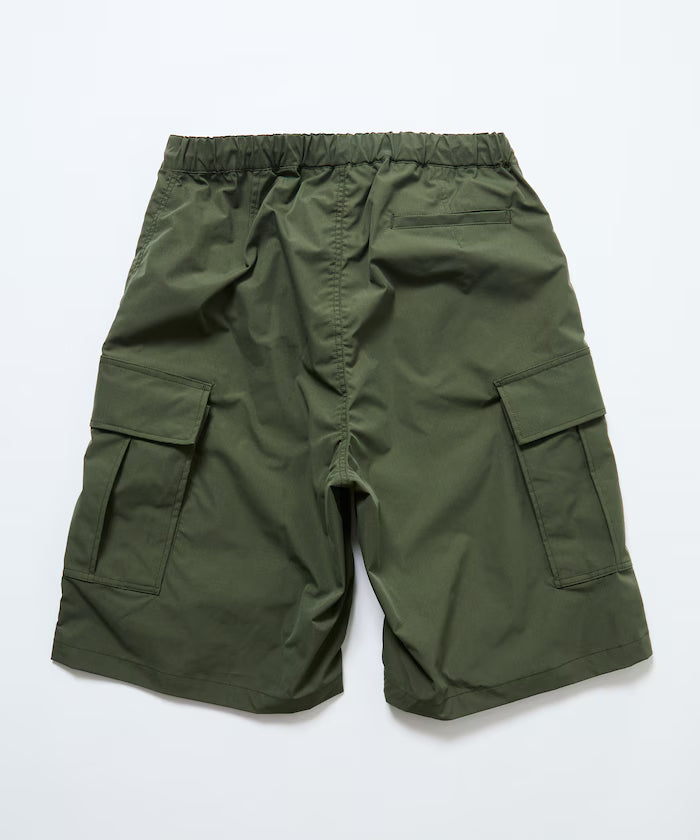 Quick Dry Fabric Wide Silhouette Poly Rip Cross Short Cargo Pants/UV Cut/Quick Dry 【Limited Release】