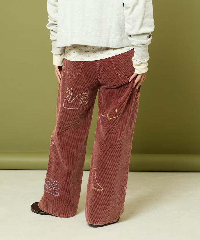 Chain Stitch Corduroy Pants