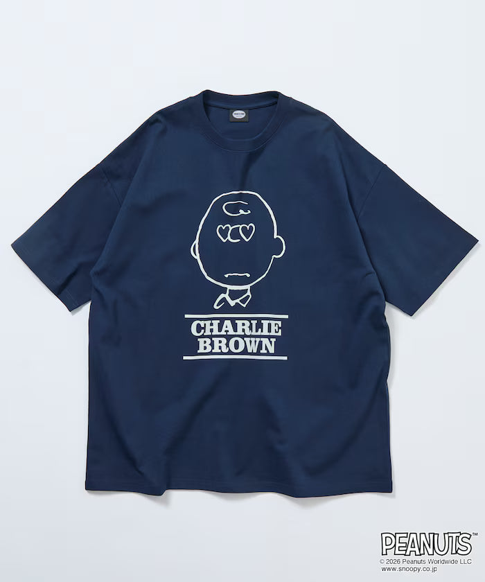 PEANUTS/Peanuts Custom Big Silhouette Crew Neck T-Shirt/Charlie Brown/Heart Eye [Limited Edition]