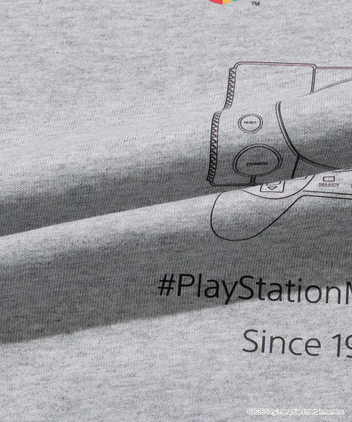Big Silhouette Logo Back Print Crew Neck T-Shirt/PlayStation NEVER STOP 【Limited Edition】