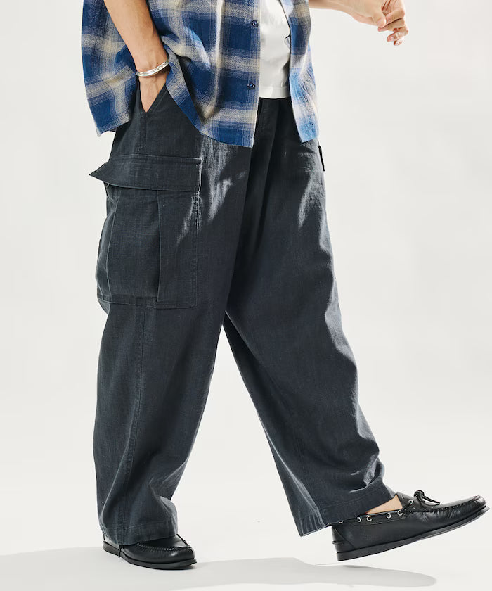 LINEN COTTON EASY CARGO PANTS 【Compatible with Set-Up】