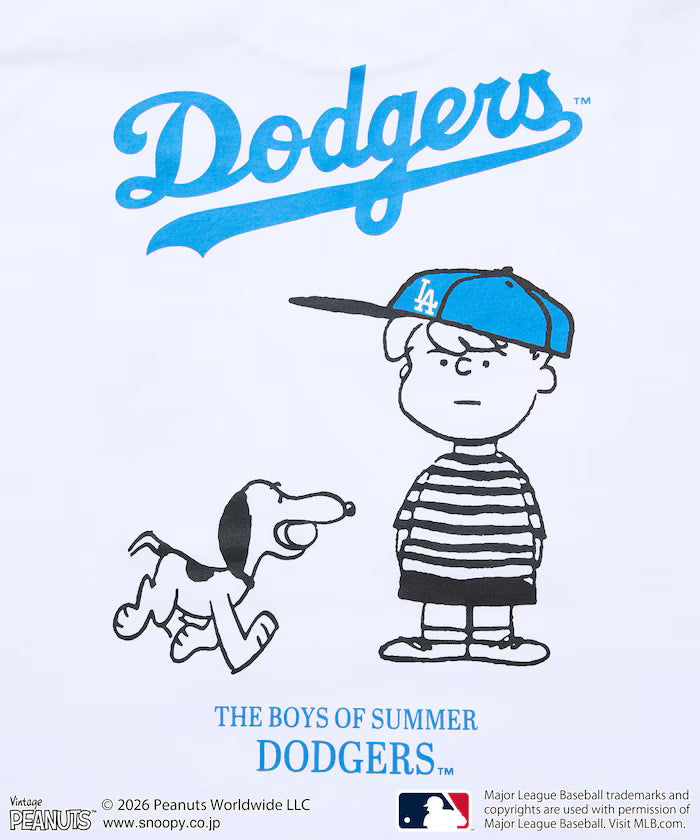PEANUTS×MLB Exclusive Big Silhouette Back Print T-Shirt / DODGERS 【Limited Edition】