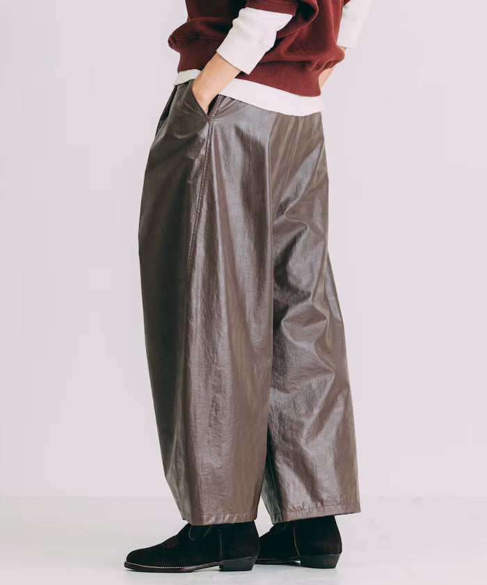 Leatherette Easy Tuck Pants