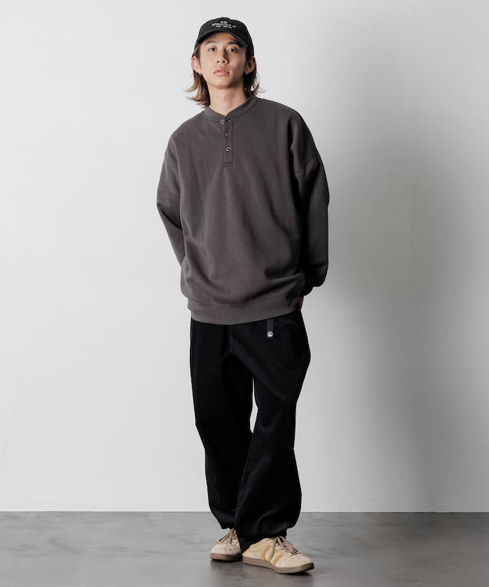 Big Silhouette Henley Neck Sweat Pullover [Limited Edition]