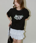 BETTY'S BLUE Flock Logo T-Shirt Limited Edition - Black