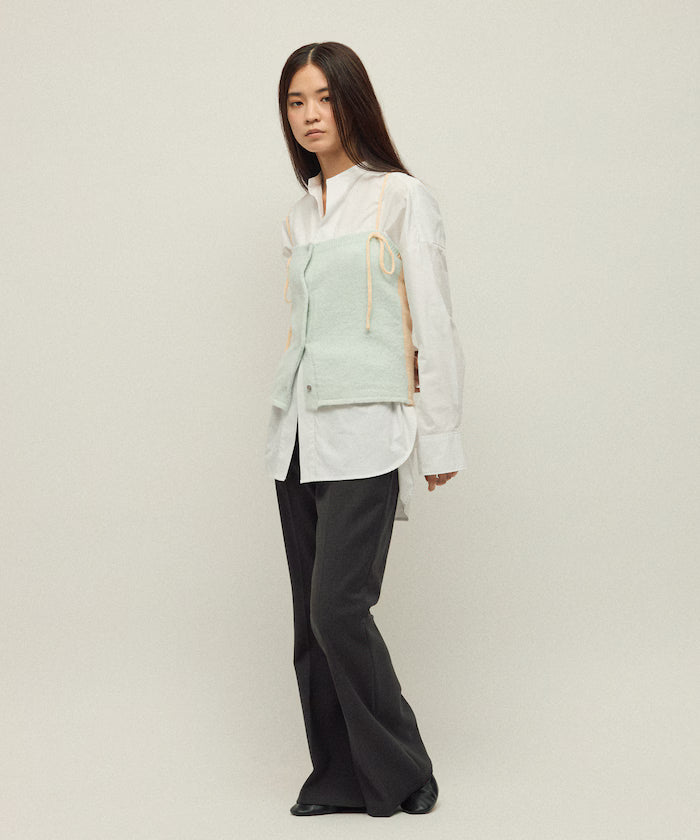 Alpaca Blend Bicolor Knit Vest