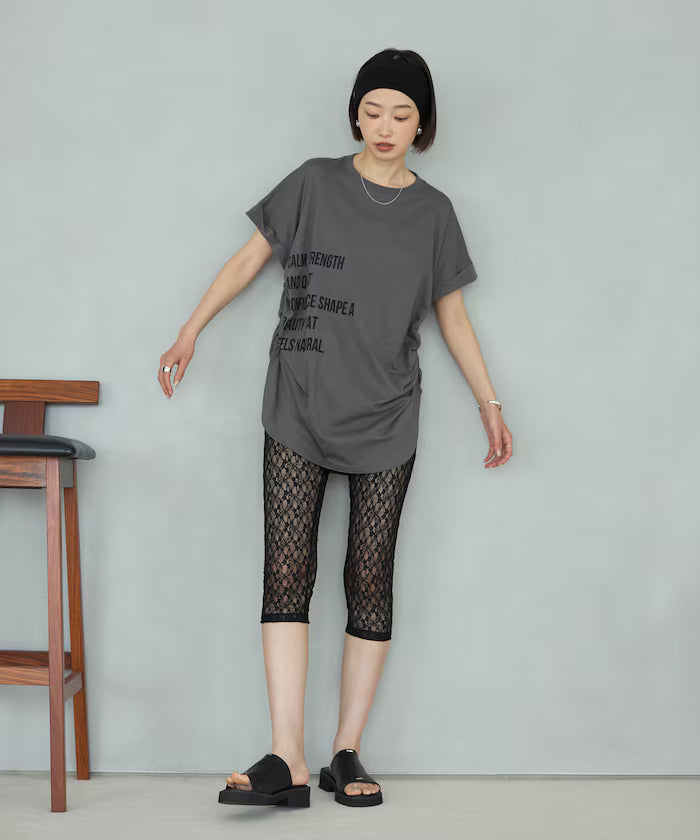 Organic Cotton Shirring Logo T-Shirt