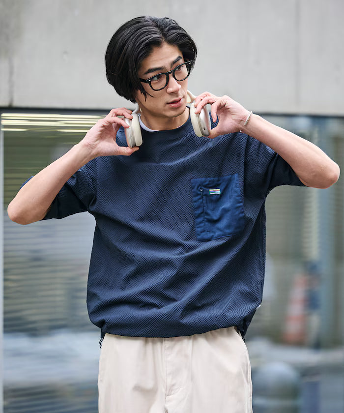 Limited release AiRide Air Ride Relax Fit Mult-material Pocket Seersucker Pullover Top Quick-drying UV Protection