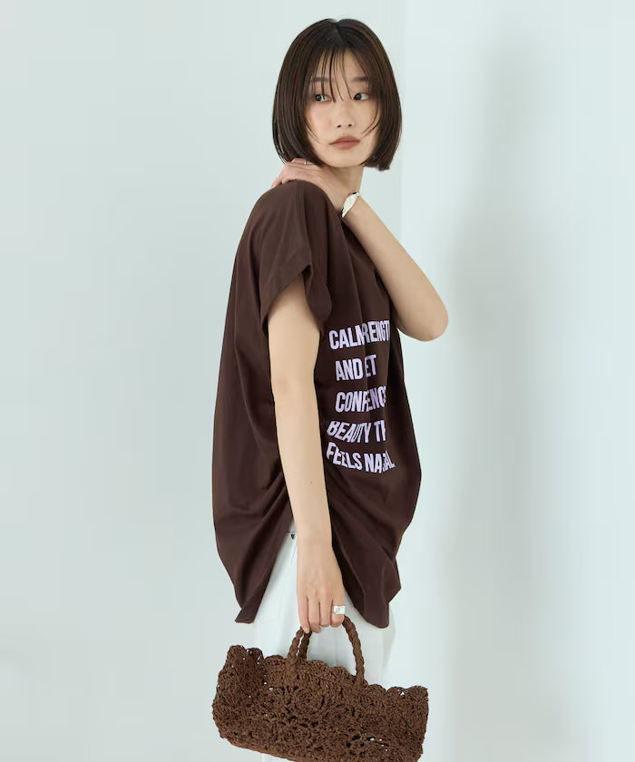 Organic Cotton Shirring Logo T-Shirt