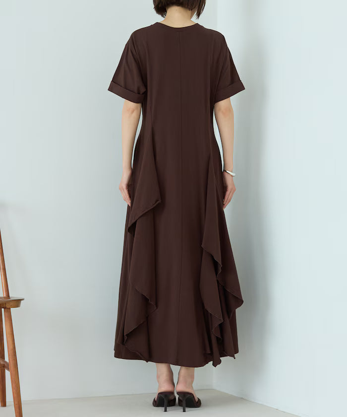 Organic Cotton Draped Flare Dress
