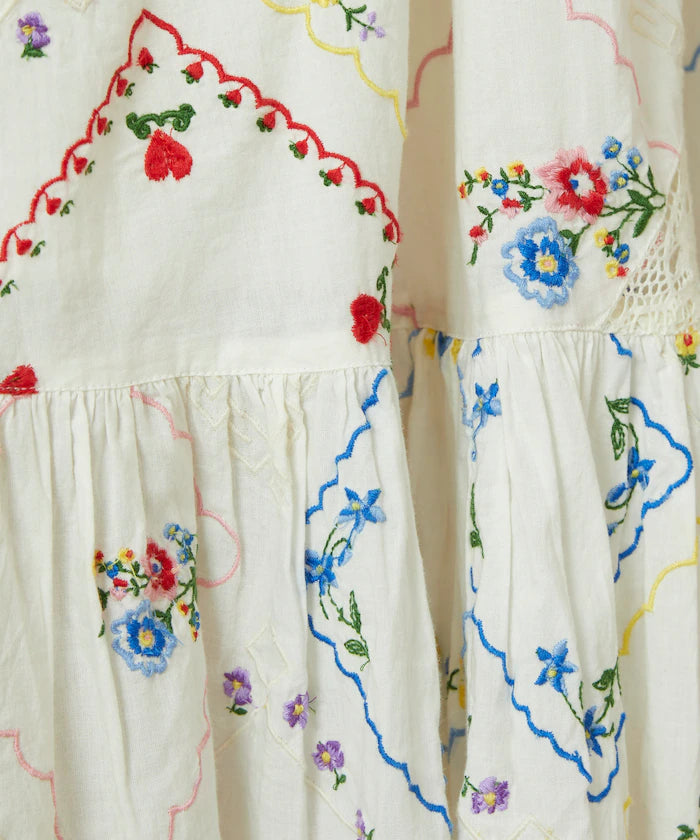 Flower Handkerchief Embroidered Camisole Dress