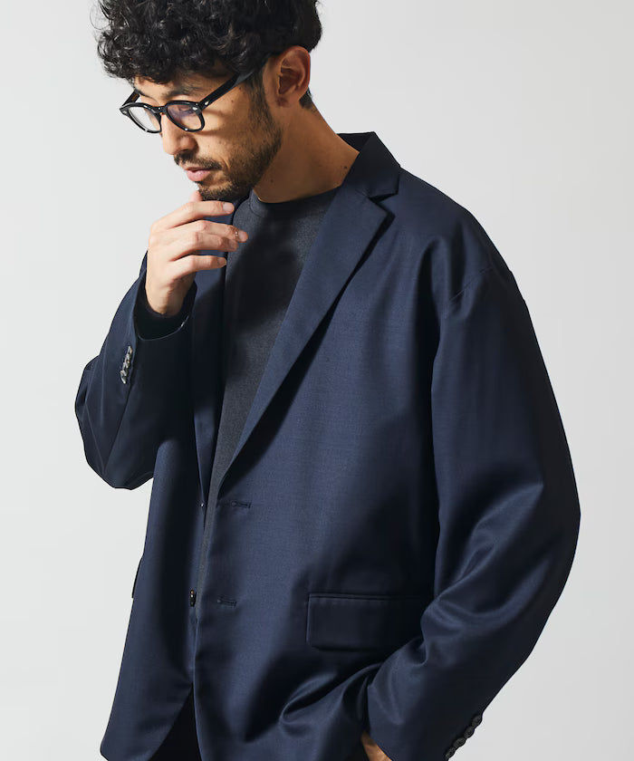 Sleeve-Contrast Tailored Jacket / Relaxed Fit