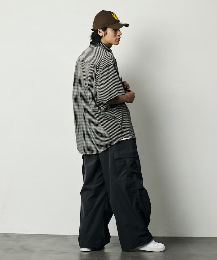Quick Dry Fabric Wide Silhouette Poly Ripstop Cargo Pants/UV Cut/Quick Dry 【Limited Release】