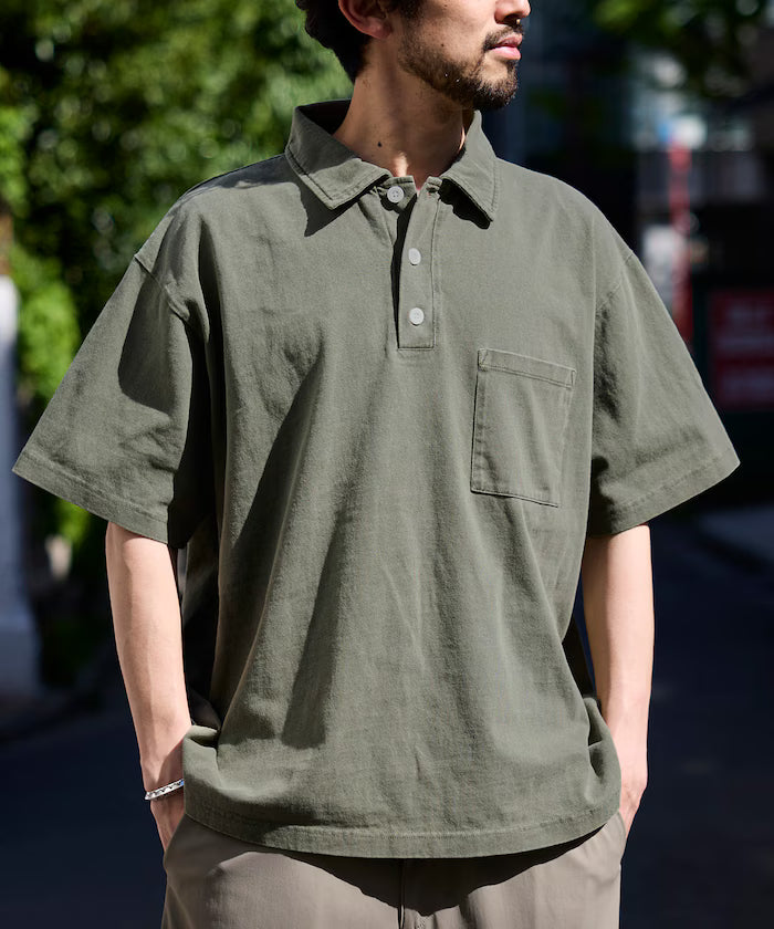 HEAVY WEIGHT/Heavyweight Pigment Short Sleeve Polo Shirt/T-shirt/10.5 oz