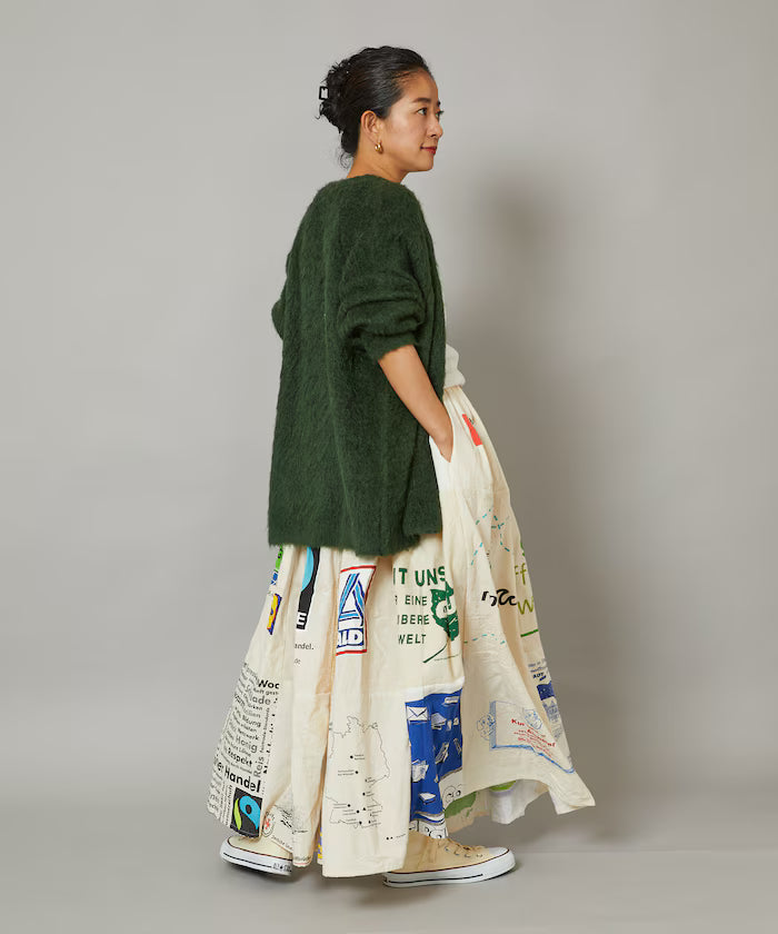 Vintage European Eco Bag Remake Skirt