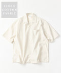 LINEN COTTON OPEN COLLAR SS SHIRT - White