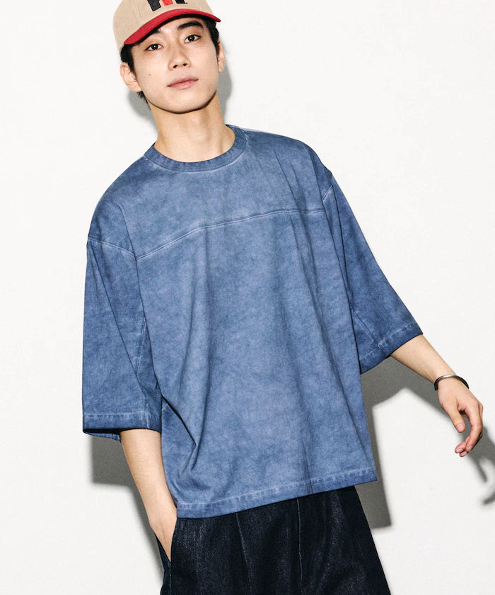 Cold Die Football Crew Neck T-Shirt - Sax