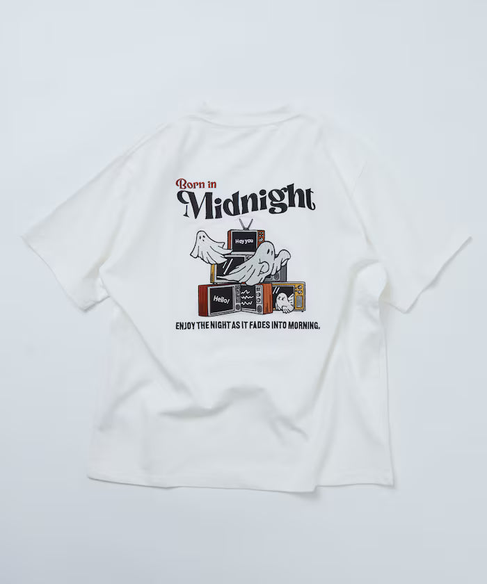Relaxed Fit Back Embroidery Design Crew Neck T-Shirt / Midnight [Limited Edition]