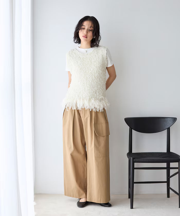 2WAY Fringe Hem Knit Vest