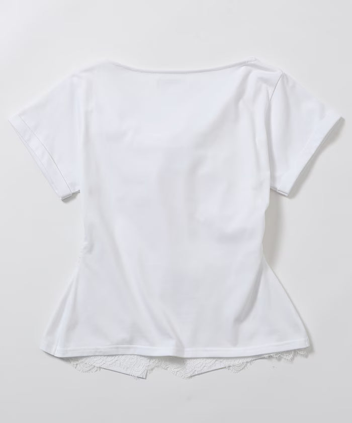 Lace Docking Draped Neck Top 【Limited Edition】