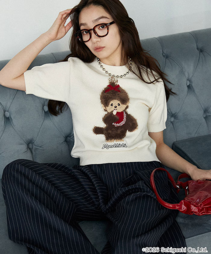 Monchhichi Feather Jacquard Summer Knit Limited Edition