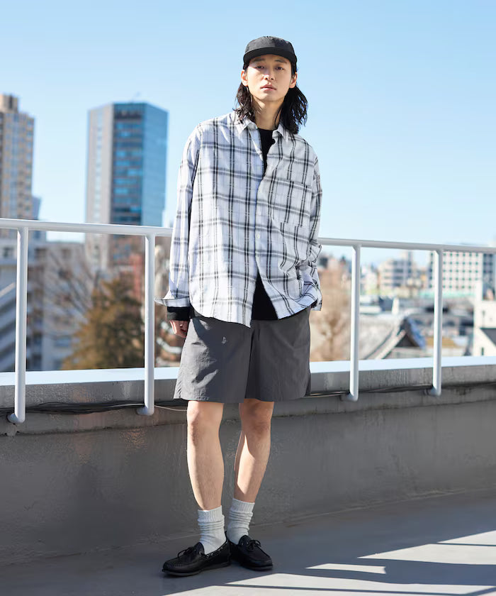 Nylon Medium Length Baggy Shorts