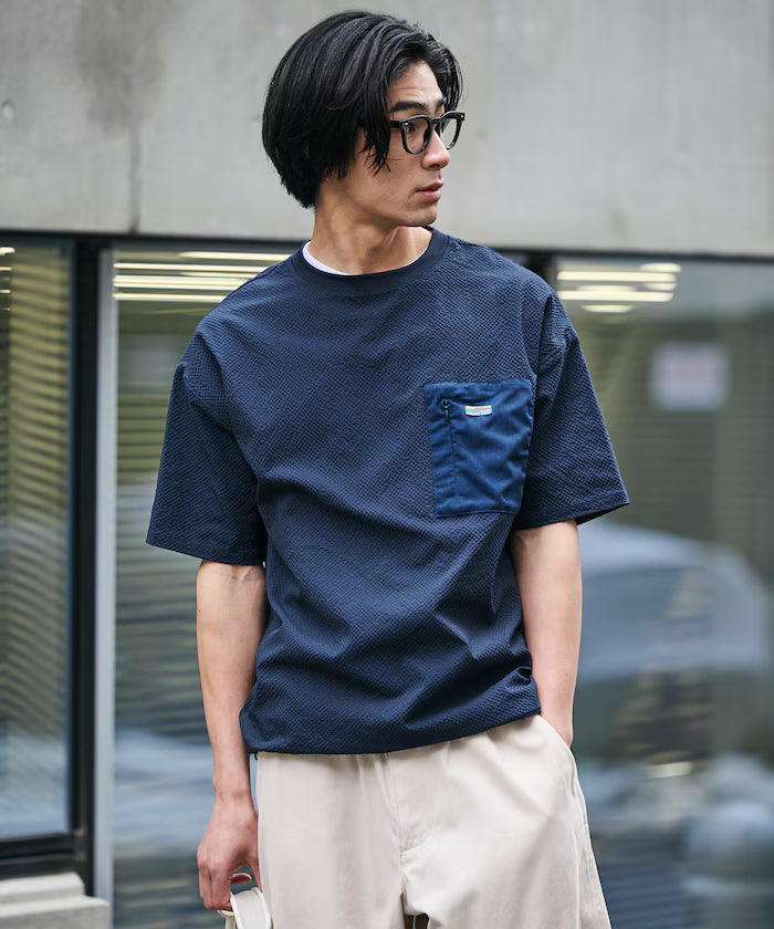Limited release AiRide Air Ride Relax Fit Mult-material Pocket Seersucker Pullover Top Quick-drying UV Protection