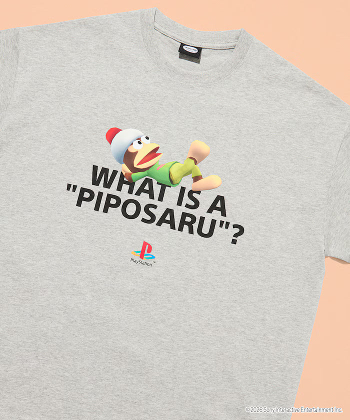 Big Silhouette Crew Neck Print T-shirt/PlayStation Sarugatchi/WHAT IS A PIPOSARU 【Limited Edition】