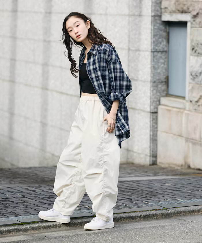 Quick Dry Fabric Wide Silhouette Poly Rip Cross Military Circus Pants/UV Cut/Quick Dry 【Limited Edition】