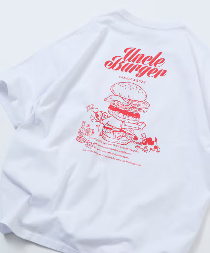 Big Silhouette Back Print Crew Neck T-Shirt / Uncle Burger 【Limited Edition】