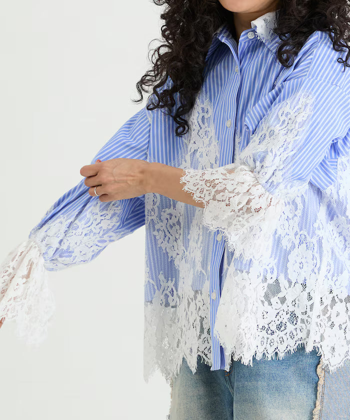 Lace Docking Stripe Shirt