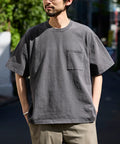 HEAVY WEIGHT/Pigment Dyed Short Sleeve Crew Neck Pocket T-Shirt/10.5 oz - Charcoal