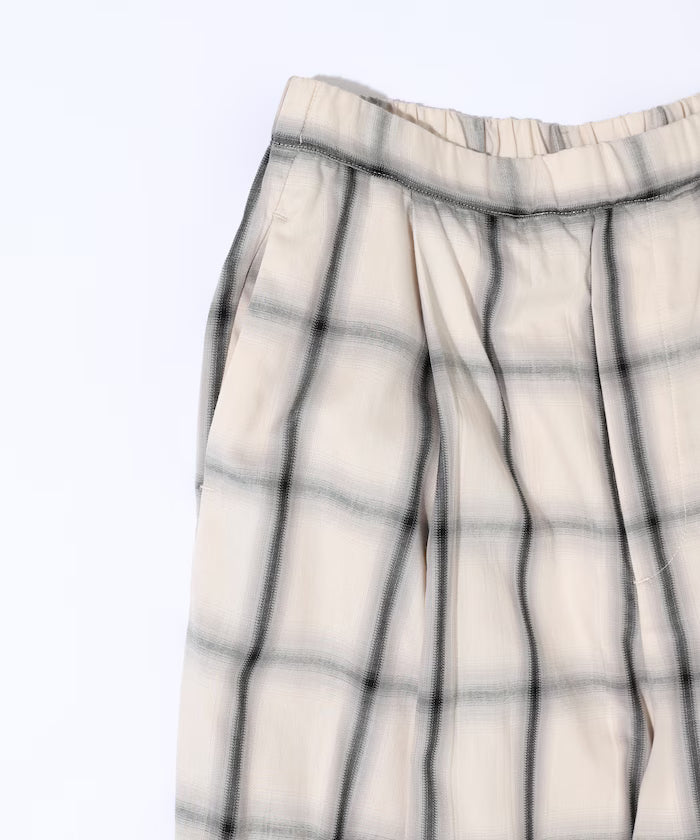 Ombre Check Easy Pants / Patch Pocket Wide Easy Pants