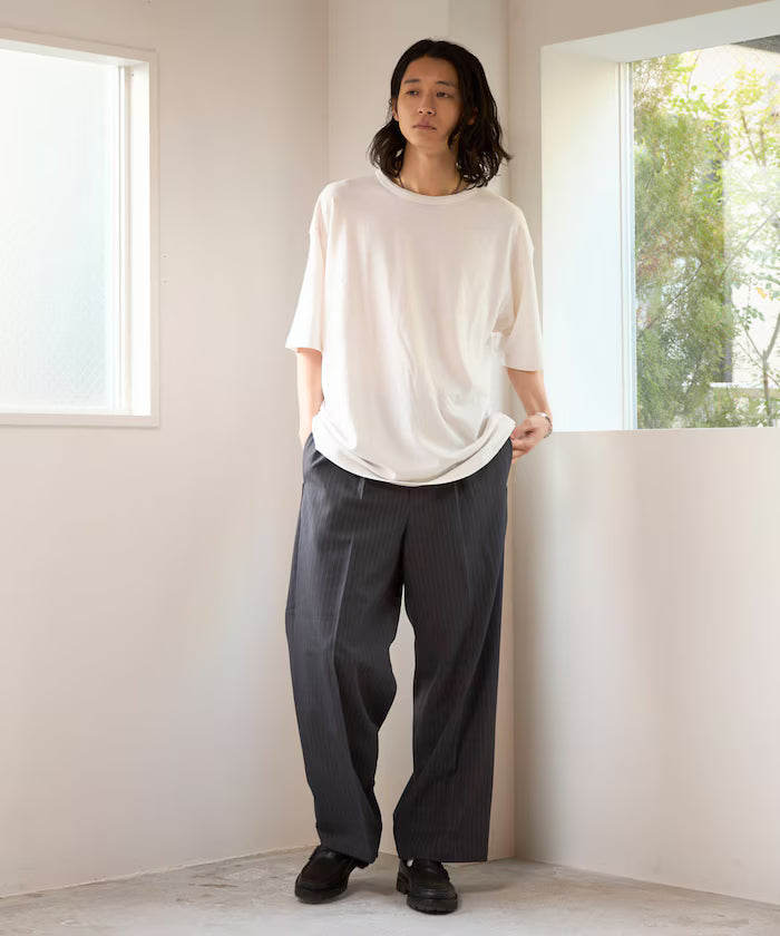 SUPER MERINO WOOL×INKEEP Crew Neck Short Sleeve T-Shirt