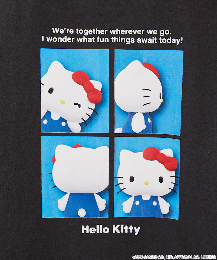 "HELLO KITTY" ID Photo style back print T-shirt limited edition