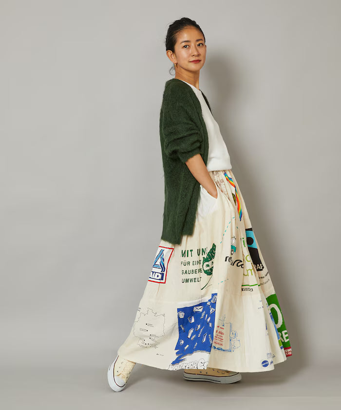 Vintage European Eco Bag Remake Skirt
