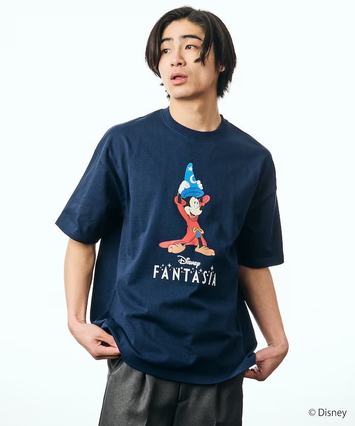 DISNEY/Mickey Mouse 'Fantasia'/Crew Neck Print T-Shirt 【Limited Edition】 - Navy
