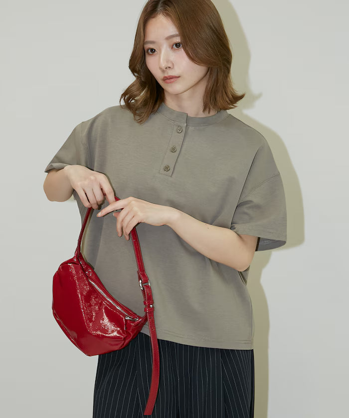 <contact cool> Cool Ponte Henry Neck T-Shirt Limited Release