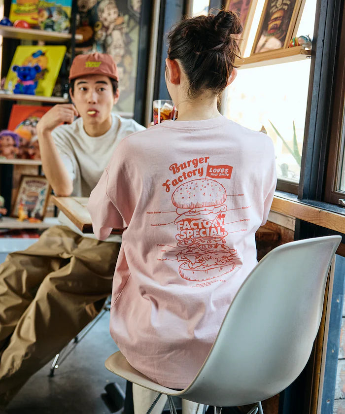 Burger Factory × FREAK'S STORE/ Burger Factory Limited Big Silhouette Back Print Crew Neck T-shirt 【Limited Edition】