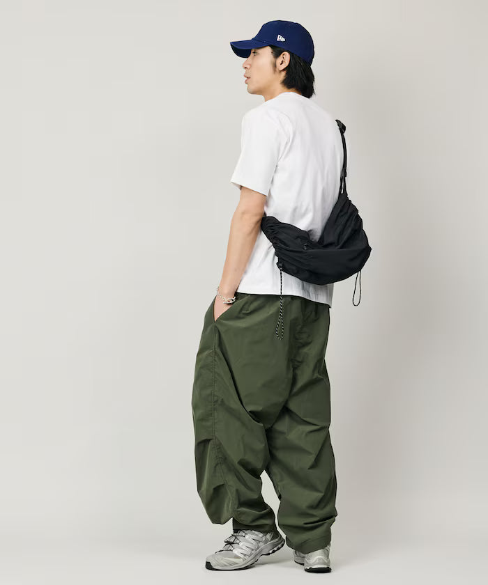 Quick Dry Fabric Wide Silhouette Poly Rip Cross Military Circus Pants/UV Cut/Quick Dry 【Limited Edition】