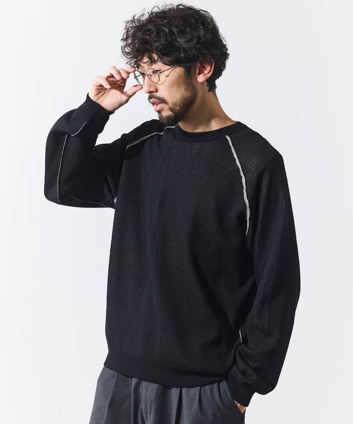 Cool Touch W Face Color Block Crew Neck Knit