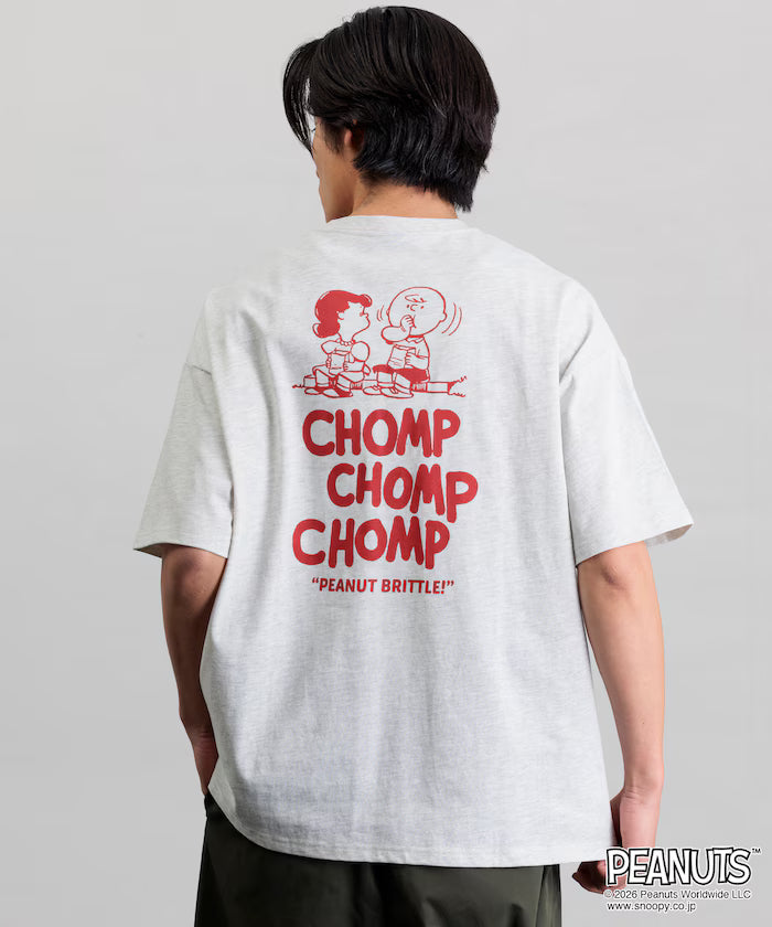 PEANUTS/Peanuts Limited Edition Big Silhouette Back Print Crew Neck T-Shirt/CHOMP 【Limited Edition】