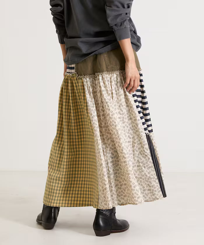 Flower & Check Docking Skirt