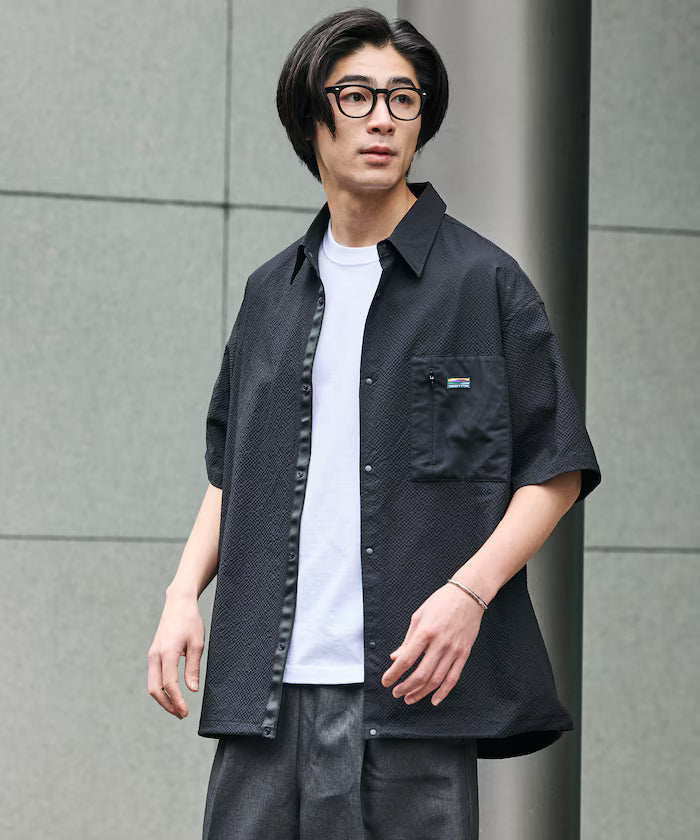 Limited Release AiRide Air Ride Relax Fit Mixed Material Pocket Seersucker Shirt Quick Dry Moisture Wicking UV Cut