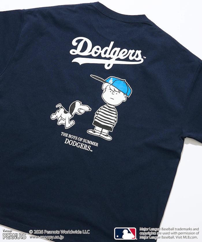 PEANUTS×MLB Exclusive Big Silhouette Back Print T-Shirt / DODGERS 【Limited Edition】